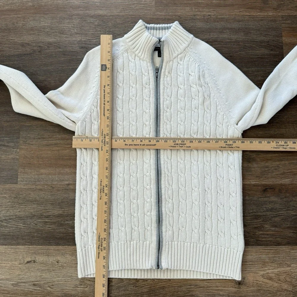 Banana Republic Cable Knit Full Zip Jacket Men's Sz‎ L Preppy Casual Elevated